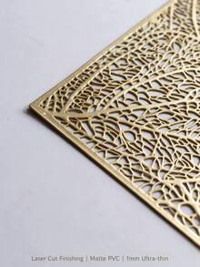 8pcs, Gold Rectangular Hollow PVC Placemats, Washable Table Decor Mats, Non-Slip Odorless Tableware Mats, Breathable Heat-Dissipating Western Dining Mats, Suitable For Restaurants, Cafes, Homestays, Fit For Festivals, Parties, Gatherings, Birthdays, Weddings, Dinner Parties. - Multicolor - View 5