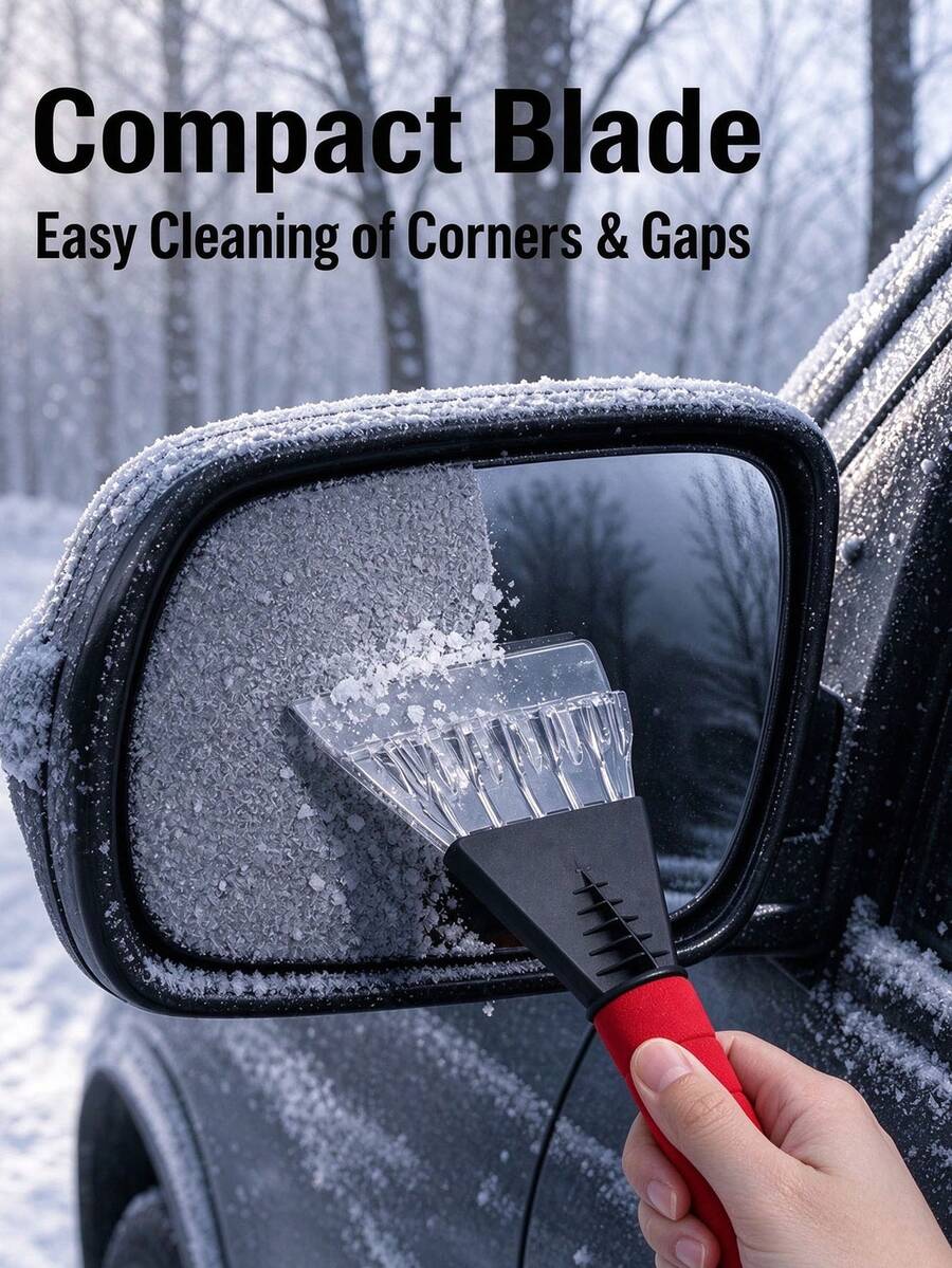 Car Windshield Ice Scraper, Ergonomic Red Foam Handle, Transparent Scraper Head, For Removing Snow, Frost And Ice, Comfortable Grip, Snow Shovel, Car Cleaning Supplies, Suitable For Camping And Car Use - Multiple Styles - View 1
