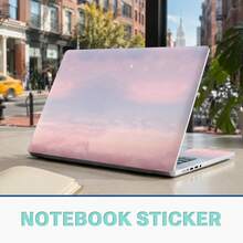 Ins Style Soft Pink & Blue Gradient Sky Laptop Skin Sticker Set, Fits 15.5 Inch Laptop, PVC Removable No Residue Anti-Scratch Decorative Sticker, Includes Wrist Rest Sticker - View 1