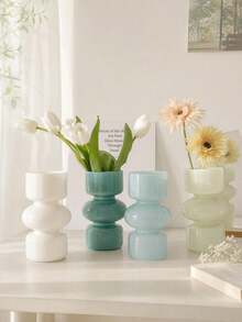 一片式玻璃花瓶，用于家庭装饰、节日礼物、家居装饰、花瓶、餐桌装饰 - 彩色 - 查看 1
