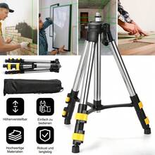 Laser Level Tripod With Universal 5/8in Interface, 3-Level Height Adjustable, Sturdy Deformation Resistant Stand With Storage Bag For Construction Measuring - A - View 1