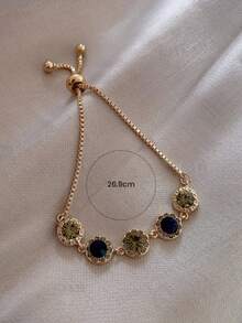 1pc Rhinestone Bracelet, Elegant Casual Women's Jewelry, Suitable For Daily Wear - Multicolor - View 3