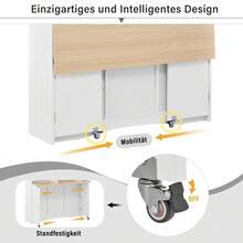 Modern Kitchen Island / Extendable Dining Table / Foldable Countertop / Ample Storage / Includes 2 Stools / Easy Assembly / Suitable For Kitchen, Dining Room, White - White - View 8