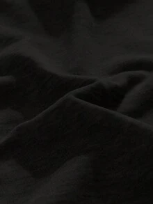 FRACTYR 男士黑色寬腿運動長褲，側面白色字母印花，抽繩腰頭，寬鬆直筒落地休閒褲 - 黑色 - 查看 5