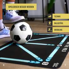 Soccer Agility Training Mat 6-Point 9-Line Ball Control Practice Pad, Non-Slip, Quiet, Improves Speed, Strength And Coordination For All Ages And Skill Levels, Sound-Absorbing Soccer Footwork Training Mat, Soccer Style Decorative Mat - Multicolor - View 6