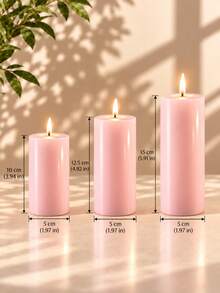 7/6/5/4/3pcs (1 Set) Pink Pillar Candles, Multiple Sizes Set Combination, Home Decor, Suitable For Home Decoration Living Room Bedroom Dining Table Entryway Counter Wedding Scene Arrangement, Tabletop Center Decoration, Holiday Scene Center Arrangement, Candle Enthusiasts, Photographer Props. - Minimalist Pillar Candle - View 26
