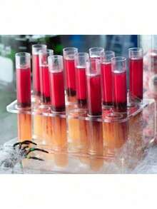 1/3/5/10/20pcs Transparent Plastic Test Tubes With Random Color Caps, Unbreakable Liquid And Candy Storage Containers, Multi-Purpose Decoration For Halloween Vampire Party, Cosplay, Christmas Party And Science Display (Single Size: 3pcs Trial Pack Random Color) - Multi-color - View 6