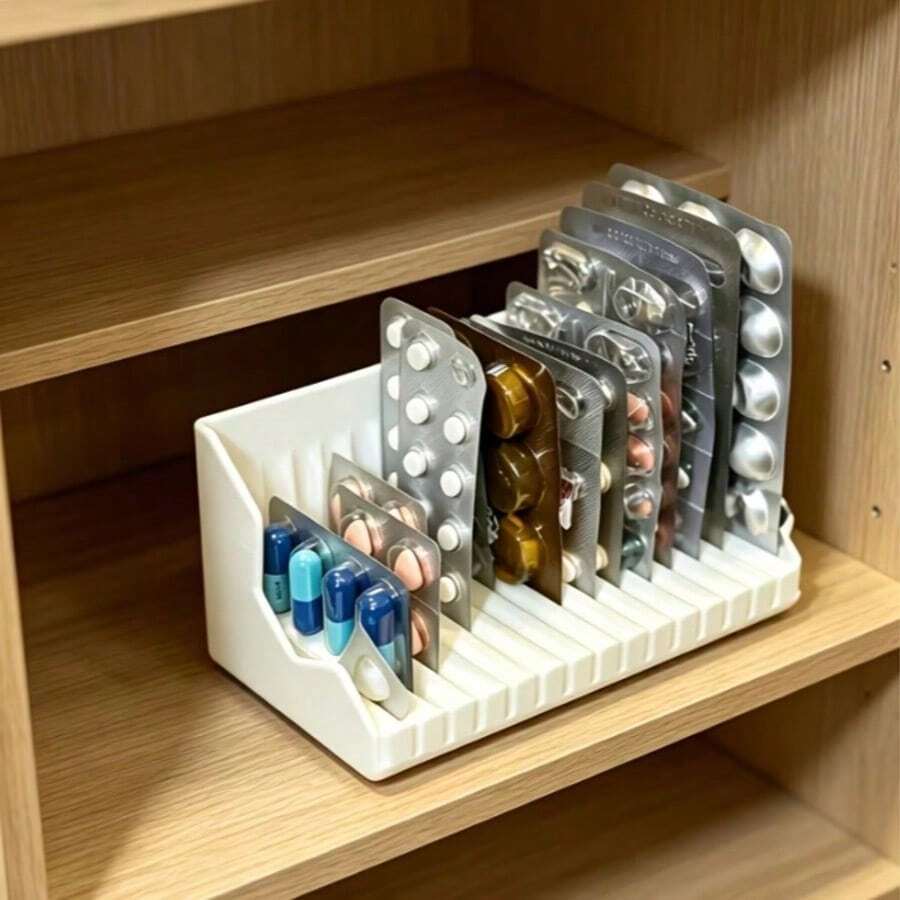 15-Compartment Pill Blister Pack Storage Box, Holds Full Blister Packs, Portable Home Medicine Organizer - one-size - View 1