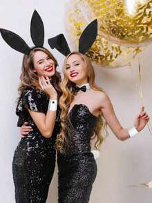 1pc Women's Rabbit Ear Headband Accessory, Cute & Sexy Rabbit Girl Headpiece For Nightclub, Halloween, Brazilian Carnival, Outfit Accessory, Gift - Multicolor - View 9