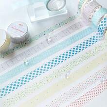 Colorful Candy Island Series Minimalist Polka Dot Glitter Washi Tape, All-Match Versatile Material DIY Journal Background Tape - Glitter Washi Tape - View 9