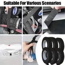 5 Rolls High Temperature Resistant Self-Adhesive Cloth Tape, Heat Resistant Noise Reduction, Used For Car, Engine, Wire & Cable Protection, Car Wiring Harness, Engine Protection, Flexible Tape, High Temperature Resistant Material - 10M Long - View 7