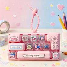 1 buah Gantungan Kunci Pereda Stres Keyboard Mekanik Mini Simulasi 12 Tombol Lucu Gaya Acak, Liontin Dekompresi Tombol yang Dapat Ditekan dengan Pola Kartun, 3 Pilihan Warna: Merah Muda, Biru Muda, Hijau Tosca, Gaya Acak, Terbuat dari Plastik Berkualitas Tinggi, Setiap Tombol Dapat Ditekan untuk Rasa Sentuhan yang Nyaman, Meredakan Kecemasan dan Kebosanan, Dilengkapi dengan Tali Spiral Elastis untuk Ransel, Tas Tangan, atau Kunci - MultiWarna - View 10