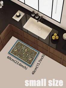 SANJIANGDI 1pc Retro Plant And Flying Bird Patterns Kitchen Mat, 3.5 Mm Soft Rubber That Absorbs Water And Is Easy To Clean. Suitable For Corridors, Bathrooms, Living Rooms, Outdoor Door Mats, And Toilets. Useable Throughout The Year And For Various Holidays. - Multicolor - View 13
