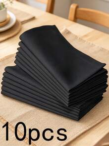 Black Napkins, Multi-Size, For Restaurant & Kitchen Decoration - Black - View 7