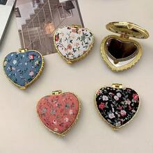 1pc Vintage Floral Style Pocket Mirror, Portable Folding Makeup Mirror, Travel Size Double-Sided High Definition Folding Mirror, - Multicolor - View 11