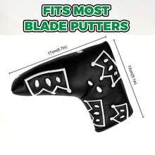 Berbagai Gaya Desain Penutup Kepala Putter Blade, Penutup Kepala Golf, Kulit PU, Penutup Kait dan Loop, Aksesori Golf dengan Desain Bordir - A - View 3