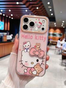 SANRIO 1件透明氣墊歐風粉色3D蝴蝶結KT蘋果手機殼，適用11-18pm - 彩色 - 查看 1