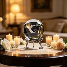 2pcs Set (Sphere + Base) 60mm Meteor Moon 3D Crystal Ball Decoration, Engraved Base, Home Decor, Holiday Gift, Mid-Autumn Festival Decor, Birthday Decor, Eid Decor - Multicolor - View 11