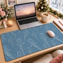 1pc Whale Shark Line Art Desk Mat, Minimalist Ocean Marine Creature Print Large Table Mat, Non Slip Desktop Protector For Home Office Decor - View 3