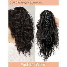 18 Inch Curly Ponytail Hair Extension With Drawstring Clip | Synthetic Fiber Wig, Medium Brown Mixed Blonde Highlights Light Blonde High Ponytail | Women's Hair Piece | Party Daily Wear Hair Accessory Gift - Multicolor - View 4