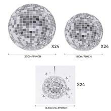 96pcs 7/9 Inch Silver Disco Ball Disposable Paper Party Tableware Set, Disco Ball Paper Cups And Star Pattern Napkins, Suitable For 70s And 80s Retro Disco Party, Adult Birthday, Graduation Party, New Year's Eve Party, Dance Party And Nightclub Style Table Decor - Multicolor - View 12