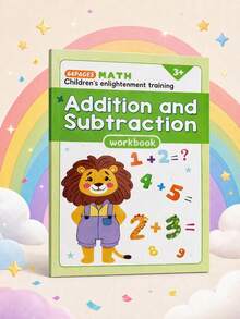 64 Pages 0-10 Addition And Subtraction Math Workbook, Preschool Math Practice Book With Picture-Based Formula Decomposition Calculations, Interesting Arithmetic Problem Book Suitable For 3-8 Year Old - Multicolor - View 2