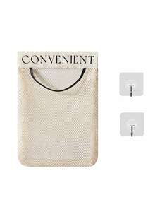 Mesh Storage Bag And Adhesive Hooks) Kitchen Hanging Mesh Storage Bag, Multi Functional Storage Bag,Reusable Over-The-Door Mesh Bag, Breathable And Easy-To-Access Design, Suitable For Storing Kitchen Utensils, Groceries, And Plastic Bags - Multicolor - View 12