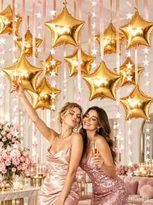 20/10/5pcs Gold Star Foil Balloons, 18 Inch Large Gold Helium Foil Balloons, Suitable For Graduation, Birthday, Anniversary, Wedding Party Decoration - Gold Star - View 5