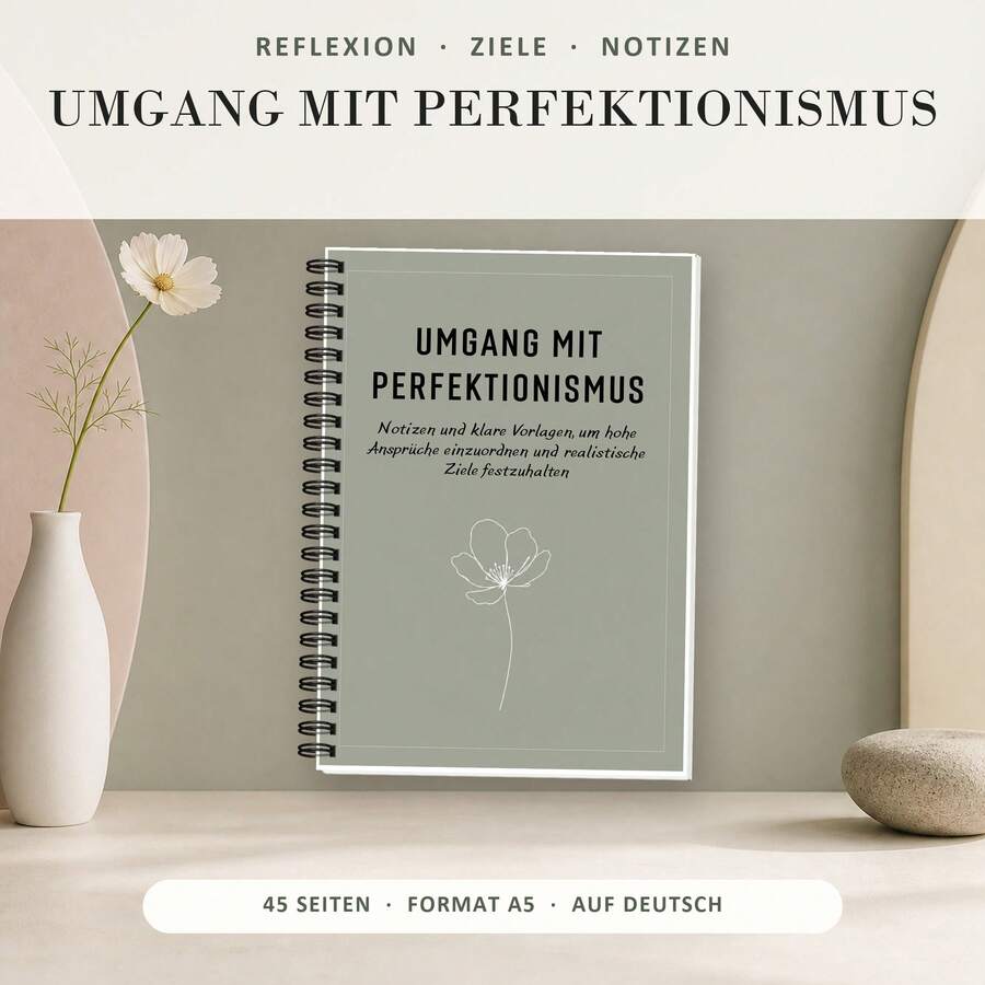 Spiral Notebooks In German For Guided Self Reflection With SMART Goal Pages, Priority Matrix Templates, Problem Solving Prompts, Personal Progress Tracking, Structured Check-Ins And Lined Writing Sections - A5 - View 1