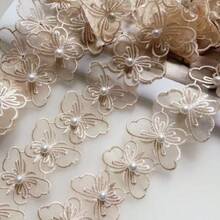 1 Yard Beaded Butterfly Embroidered Lace Trim, Skirt Hem Bag Curtain DIY Decorative Accessory - Lace - View 13