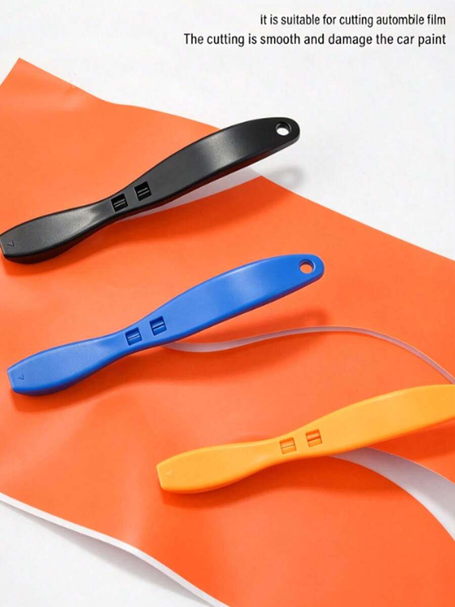 1pc Safety Sliding Gift Wrapping Knife + 10pcs Blades - Concealed Blade, Multi-Functional Utility Knife, Suitable For Wrapping Paper, Car Film Cutting, Vinyl Film Etc. - Perfect Choice For Christmas, Birthday And Party Occasions - A - View 1