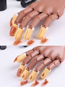 2 Types Of Nail Art Model Hands - Use Acrylic Nail Art Hands For Practice, Soft And Movable Simulated Hands With 100 Replaceable Nail Tips, Durable ABS Resin Material, Stable Connection, Suitable For Nail Training, Beauty Personal Care Accessories - Multicolor - View 6