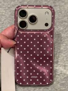 奢華閃亮亮片簡約星星手機殼，適用於 iPhone 18 Pro Max 18 Pro 17 Pro Max 17 Pro 17 17 Air 16 Pro Max 16 Pro 16 15 Pro Max 15 Pro 15 Pro Max 15 14 13 12 11，可愛防震手機殼 - 梅子色 - 查看 1