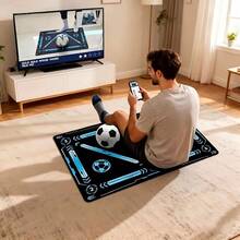 Soccer Agility Training Mat 6-Point 9-Line Ball Control Practice Pad, Non-Slip, Quiet, Improves Speed, Strength And Coordination For All Ages And Skill Levels, Sound-Absorbing Soccer Footwork Training Mat, Soccer Style Decorative Mat - Multicolor - View 2