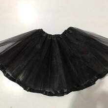 White & Black Cute Boneless Women's Petticoat Ballet Skirt With Ribbon Halloween - Black - View 4