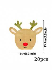 50/20pcs Reindeer Shaped Disposable Paper Napkins, Cute Rudolph Reindeer Face Decorative Napkins, Christmas Holiday Party Table Decor Napkins, Suitable For Christmas Dinner Party, Holiday Decoration Napkins - Multiple Styles - View 8