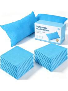 20pcs Disposable Pillow Case Travel Single Use Pillowcase For Hotel Home Bedroom - Blue - View 1