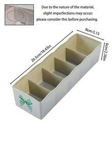 5-Compartment Bowknot Cosmetic Storage Box, Desktop Makeup Organizer, Sock Storage Box, Stackable Underwear Organizer, Plastic Divided Lipstick Eyeshadow Vanity Storage Box, Suitable For Home Closet Bathroom Desktop Storage, Housewarming Gift - Multicolor - View 10