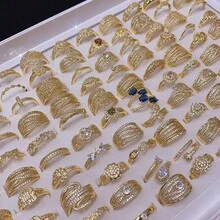 20pcs/40pcs Women's Multi-Element Stackable Rings, Random Assortment, Micro-Inlaid Zirconia Rings, Holiday Gift Jewelry - Ring Style Sent at Random - View 10