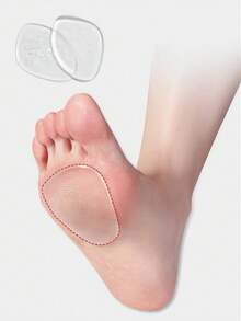 Bantalan Kaki Depan Silikon untuk Sepatu Hak Tinggi, Lembut, Menyerap Guncangan, Anti Gesekan dan Anti Selip, Bantalan Sol Depan Tak Terlihat Perekat Sendiri untuk Sandal Musim Panas - Clear - View 6
