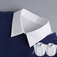 4/2/1pc Solid Color Detachable Half Shirt Fake Collar, Neutral Versatile Pointed Collar Fake Shirt Collar, Suitable For Matching With Sweaters And Coats - Multicolor - View 16