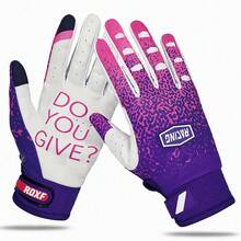 ROXF 1 Pair Letter Print Off-Road Motorcycle Gloves, Unisex Full Finger Touchscreen Motorcycle Gloves, Anti-Slip Protective Gloves, Suitable For Mountain And Off-Road Racing - Purple - View 6