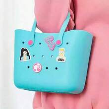Miniso Sunlight Shine Series Hollow Out Bento Tote Bag, Magenta And Blue Available, Cute Cartoon EVA Handbag, Waterproof Reusable Portable Lunch Storage Bag, Suitable For School, Picnic And Daily Use, 1pc - View 5