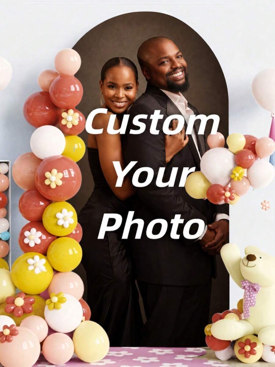 Custom Arch Backdrop, Perfect For Birthday Ceremony, Theme Decoration, Party, Indoor/Outdoor Party, Birthday Party Decoration, Holiday Party Background, Made Of High-Quality Material, Suitable For Wedding, Event And Other Occasions Wedding, Birthday Party, Graduation Party, Christmas, Halloween, Valentine's Day, Mother's Day, Party Decoration, Bridal Shower Gift, Personalized Gift, Wedding Favor, Father's Day, Anniversary, Event Decoration - Multicolor - View 1