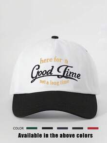 1件刺繡 Good Time 配色棒球帽，可調節防曬休閒帽，適合春秋旅行、海灘度假，Y2K風格青年帽 - 棒球帽A - 查看 14