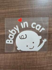 1 Pieza De Adhesivo Para Coche Reflectante De Dibujos Animados De Bebé A Bordo - Rojo - Ver 6