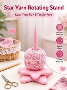 Yarn Winder Tool, Star-Shaped Rotating Yarn Winder Cute Personalized Thick Yarn Storage Tool Yarn Spool,Star Pink Rotating Yarn Winder Upgrade Edition Yarn Storage Winding Shaft Thickened - Multicolor - View 2
