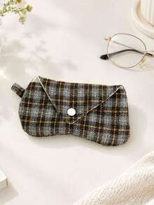 Vintage Plaid Leopard Eyeglass Case, Soft Fabric Fashion Glasses Pouch With Snap Closure, Portable Lightweight Spectacle Storage Bag For Reading Glasses - Multicolor - View 12