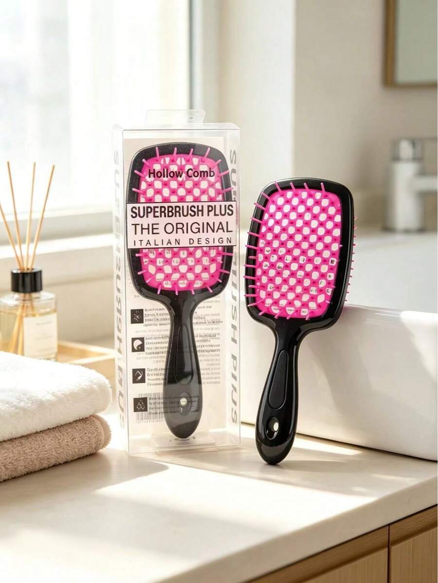 1-Pack Microfiber Bristle Comb, Bristle Absorbent Quick-Drying Hairbrush, Absorbent Care Styling Tool, Suitable For Wet Hair Salon - Multicolor - View 1