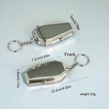BLBLBL 1PC Mini Silver Keychain Ashtray, With Glossy, Chrysanthemum, Sun Patterns, Round, Square, Pocket Watch Shape & Rhinestone Styles, Can Be Hung On Bags For Convenient Carrying And Storage Of Cigarette Butts, Suitable For Travel - Diamond Version - View 5